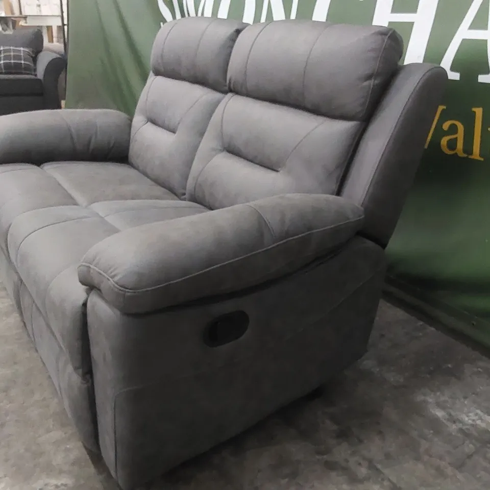 QUALITY DESIGNER 2-SEATER FABRIC UPHOLSTERED MANUAL RECLINING SOFA