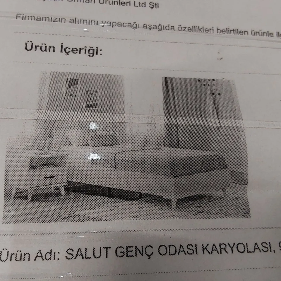 BOXED SALUT SINGLE BED 90 X 190CM, WHITE (1 BOX)