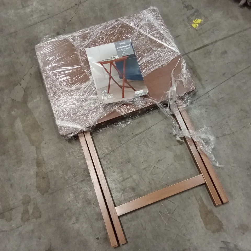 DUNELM RUBBERWOOD TV TABLE - DARK WOOD