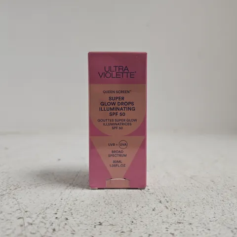 ULTRA VIOLETTE QUEEN SCREEN SUPER GLOW DROPS ILLUMINATING SPF 50, 30ML (BOXED)