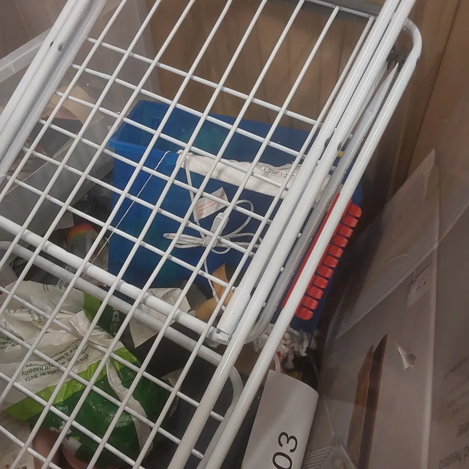PALLET CONTAINING A VERY LARGE QUANTITY OF ASSORTED CONSUMER PRODUCTS INCLUDING: DINNERWARE, CLOTHES AIRER, LAMPS ECT