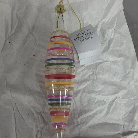 SET OF 12 GISELA GRAHAM CLEAR SHAPED HANGING TREE DECORATIONS