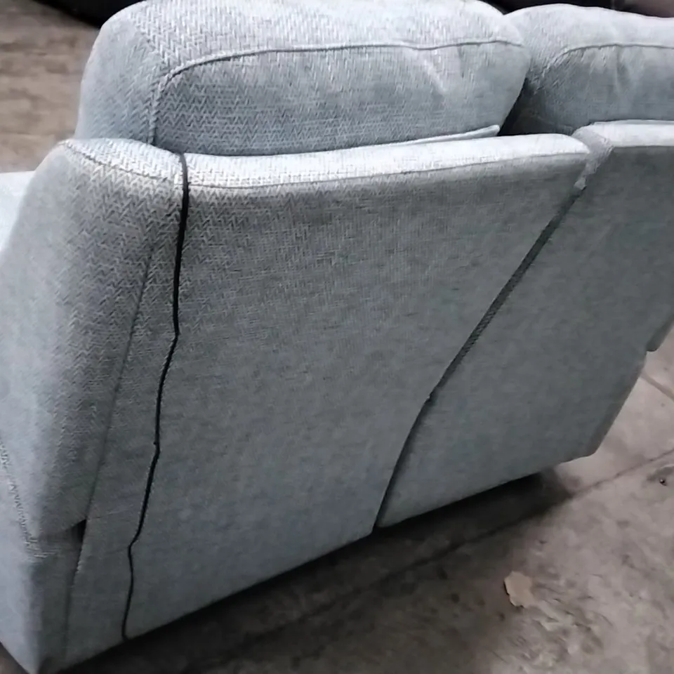 QUALITY BRITISH DESIGNER G PLAN MANUFACTURED KINGSBURY 2 SEATER ELECTRIC RECLINER DBL SOFA - DOMASO SKY