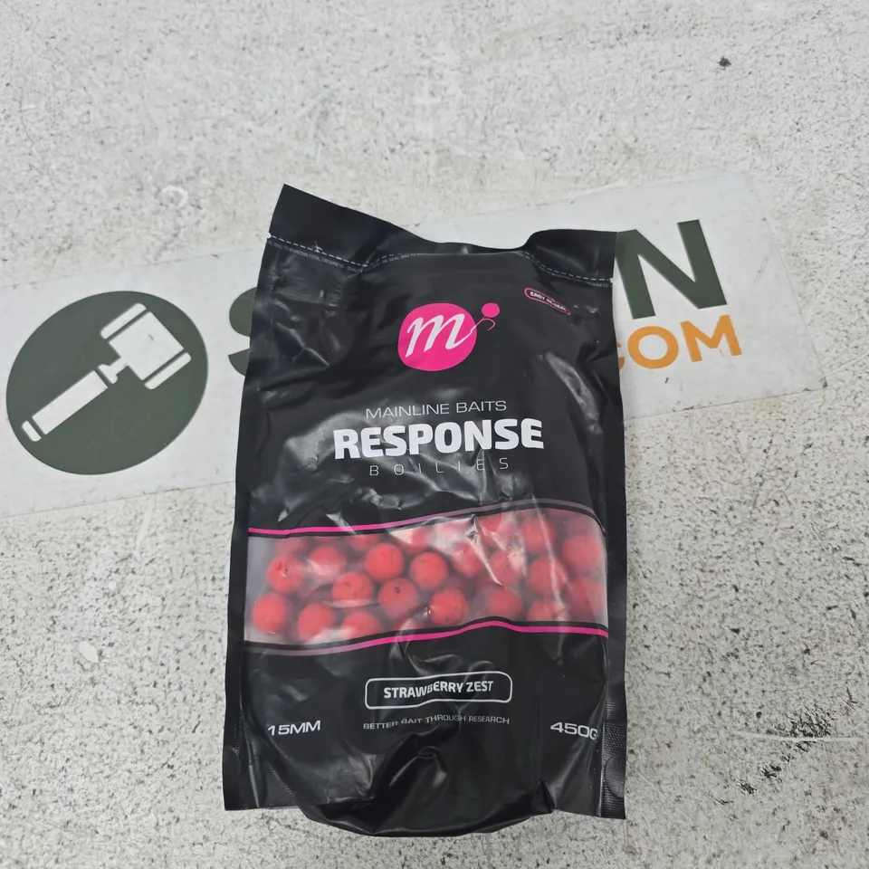MAINLINE BAITS RESPONSE BOILIES – STRAWBERRY ZEST, 15MM, 450G