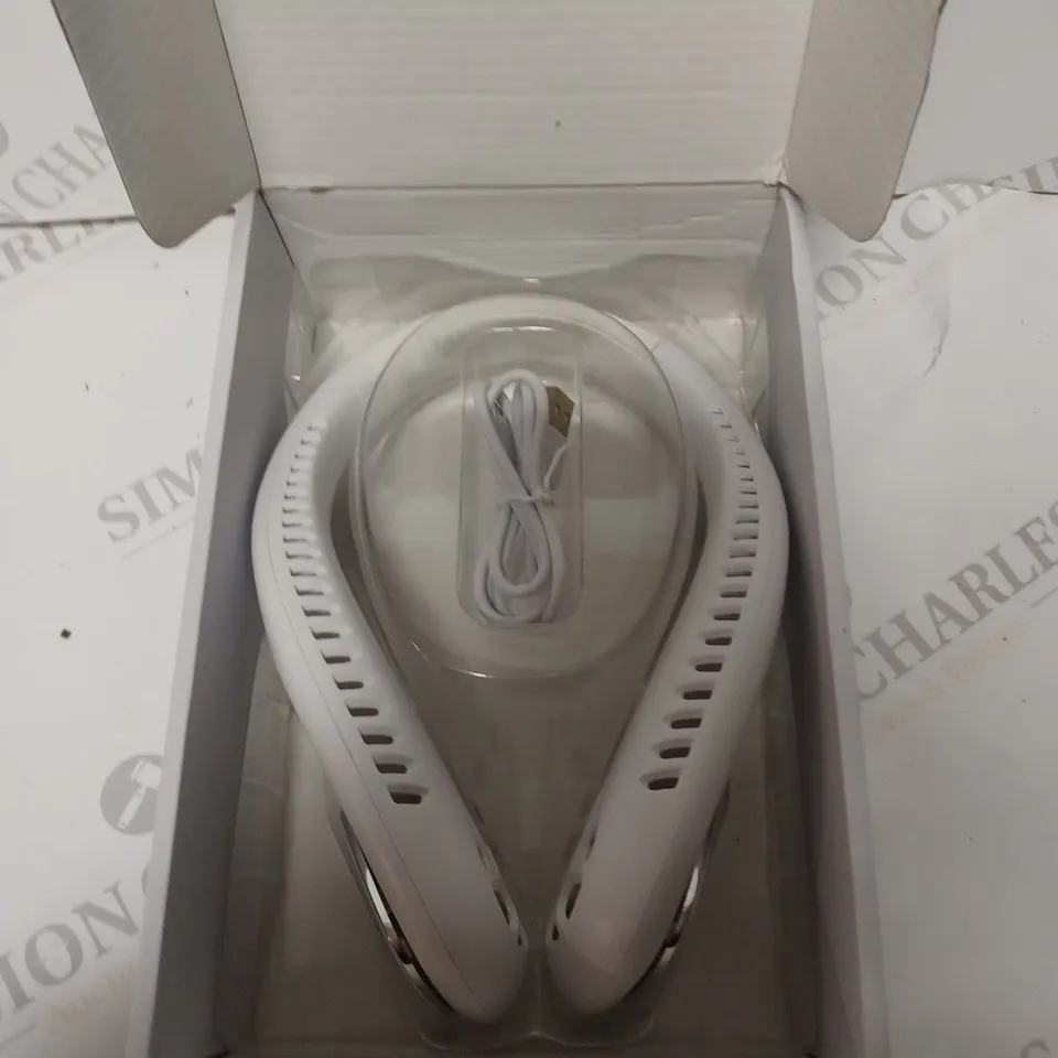 BOXED DESIGNER WHITE BLADELESS NECK FAN 