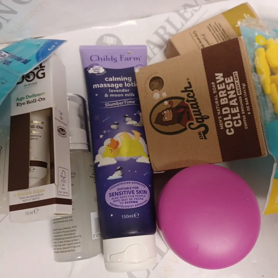 APPROXIMATELY 10 ASSORTED HEALTH AND BEAUTY PRODUCTS TO INCLUDE THE EYELASH EMPORIUM PREVIEW PRE-TREATMENT LASH PRIMER, CHILDS FARM CALMING MASSAGE LOTION, GIVE ME DAY CREAM