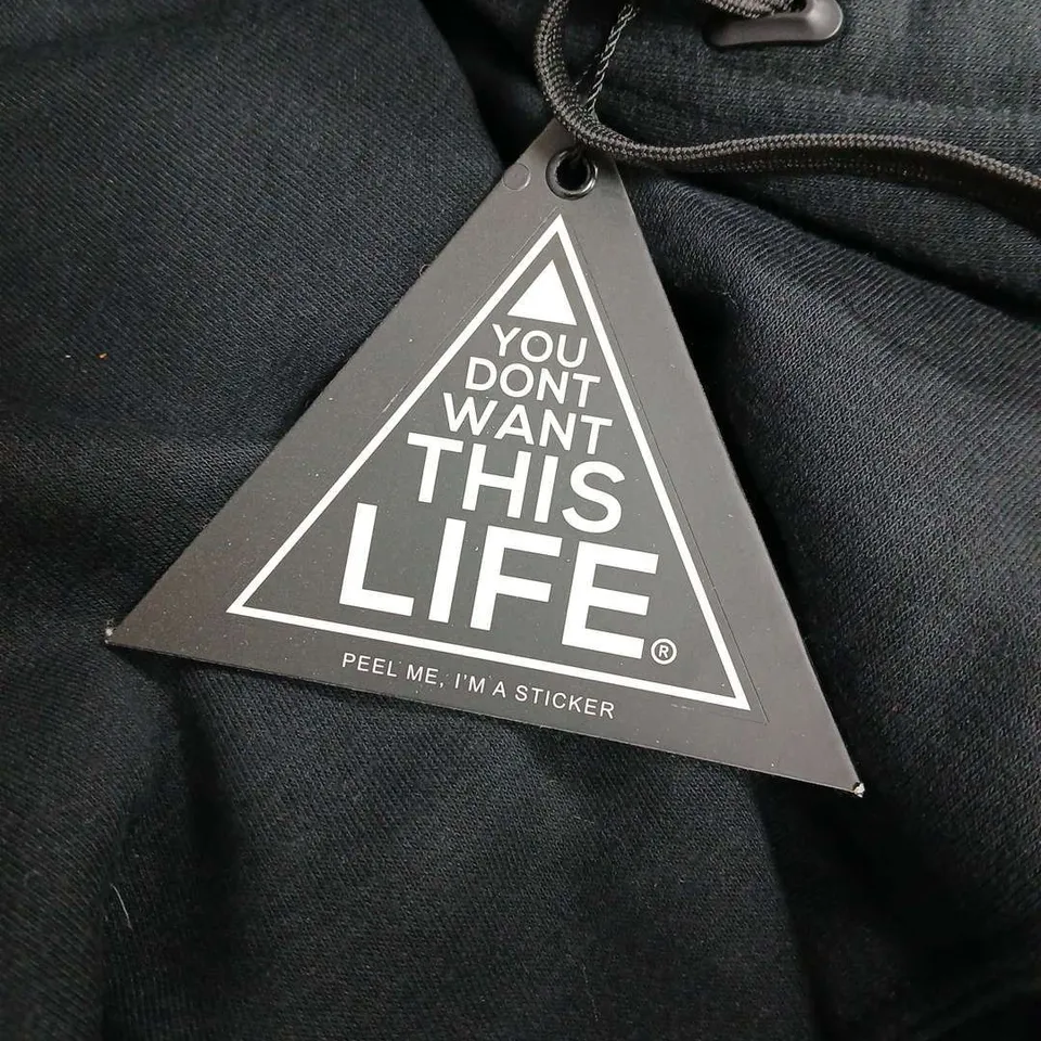 YOU DON'T WANT THIS LIFE REDLINE HOODIE – BLACK, SIZE S