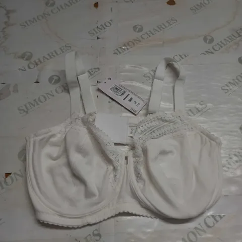M&S WHITE CASUAL LACE BRA - 38E