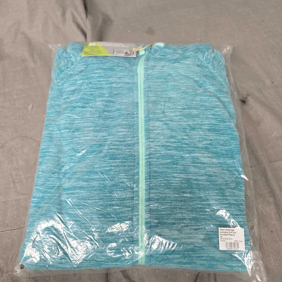 MOUNTAIN WAREHOUSE WOMENS FULL ZIP HOODED FLEECE IN TEAL - 18