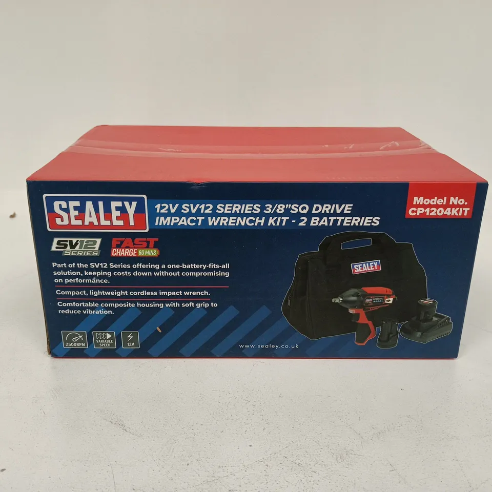 SEALEY CP1204KIT 12V SV12 SERIES DRIVE IMPACT WRENCH KIT BOXED