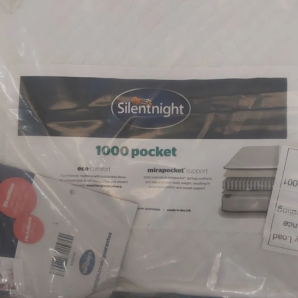 BAGGED SILENTNIGHT 4FT6 DOUBLE SIZED TUFTED 1000 POCKET MATTRESS