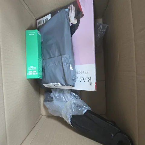BOX OF 4 ASSORTED ITEMS TO INCLUDE CAR SUSPENSION , SCREEN VINYL , BODY MIST - ETC - COLLECTION ONLY 