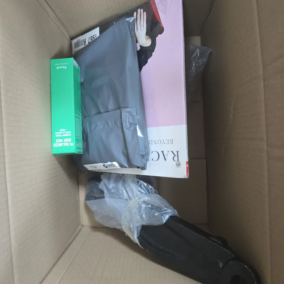 BOX OF 4 ASSORTED ITEMS TO INCLUDE CAR SUSPENSION , SCREEN VINYL , BODY MIST - ETC - COLLECTION ONLY 