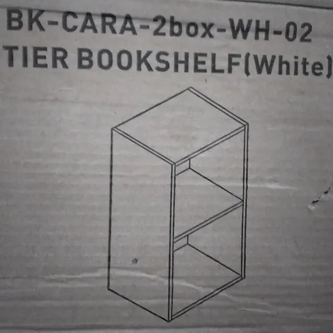 BOXED AVA-MAE 2-TIER BOOKCASE WHITE