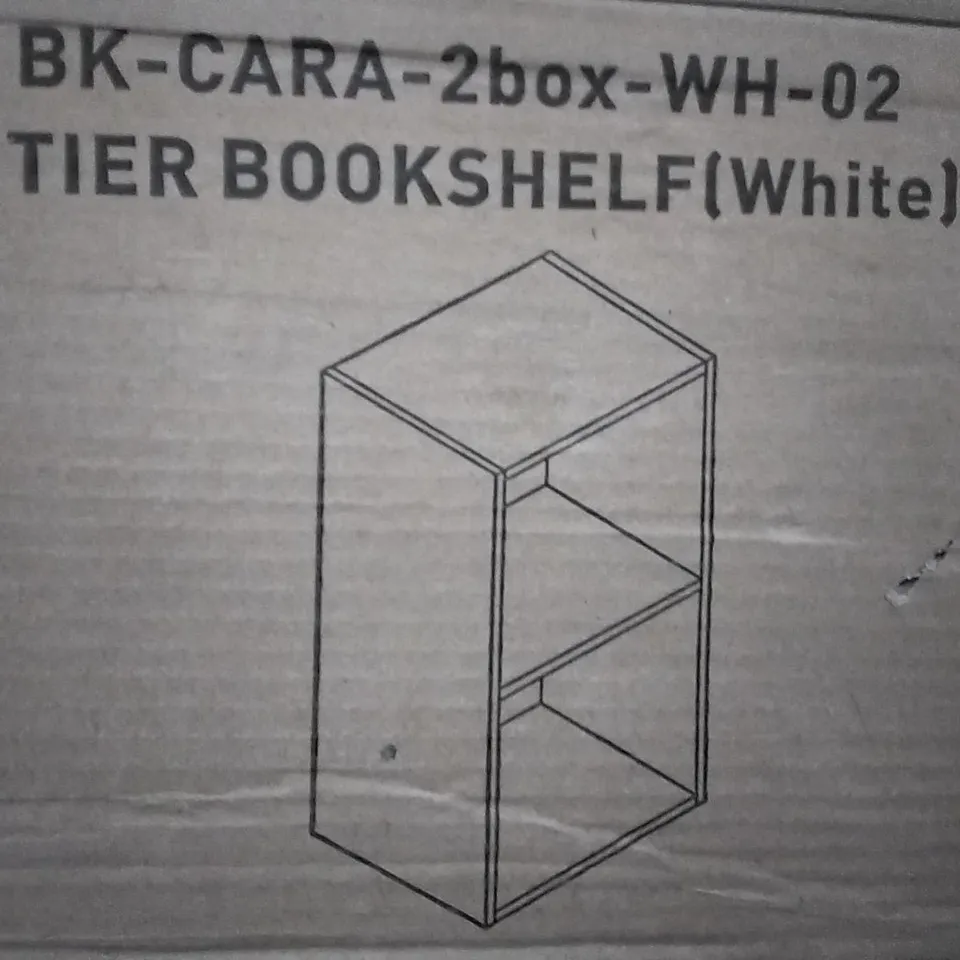 BOXED AVA-MAE 2-TIER BOOKCASE WHITE