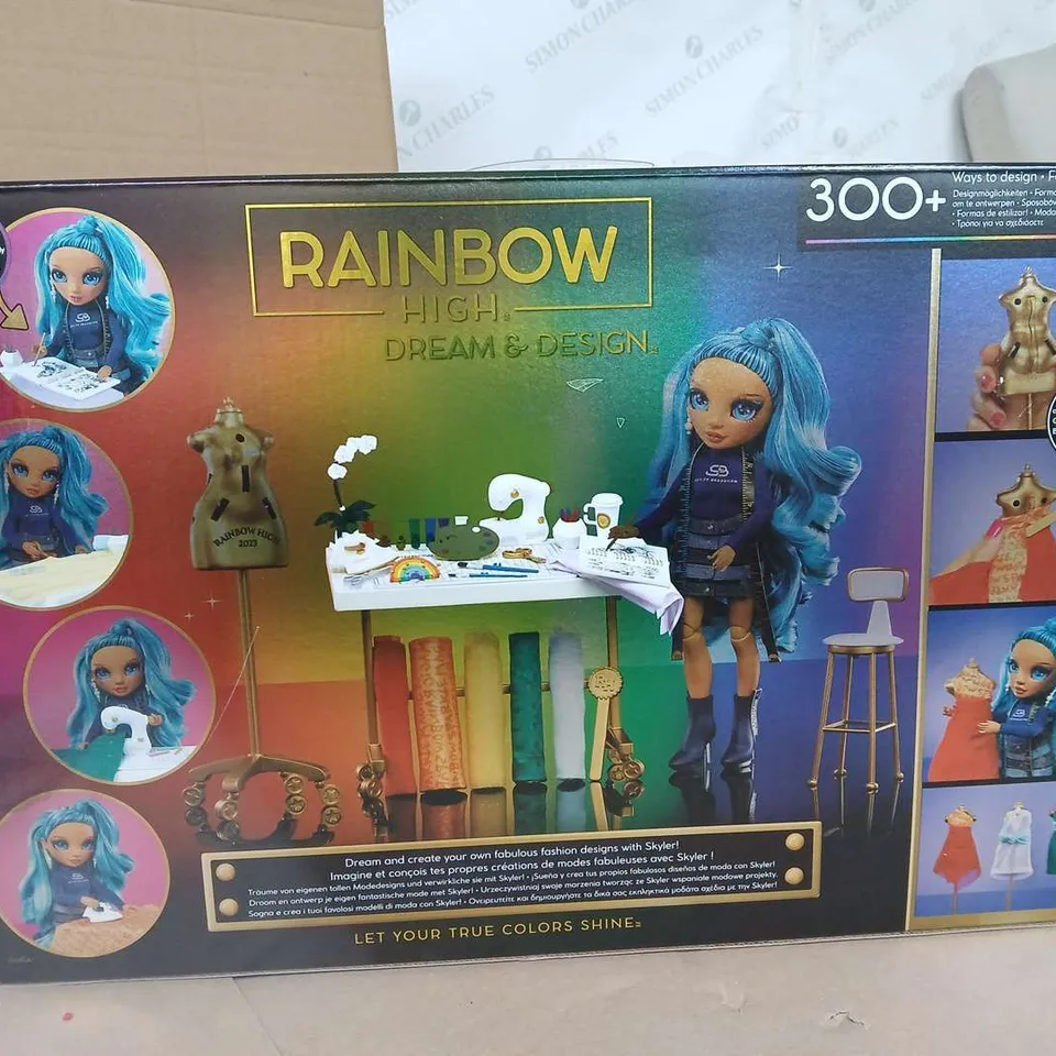 RAINBOW HIGH DREAM AND DESIGN FASHION STUDIO PLAYSET AND SKYLAR DOLL