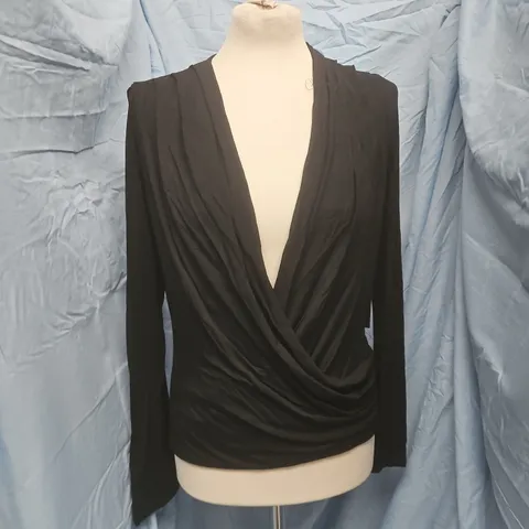WHITE FOX FUN AND FLIRTY LONG SLEEVE TOP – BLACK, UK SMALL