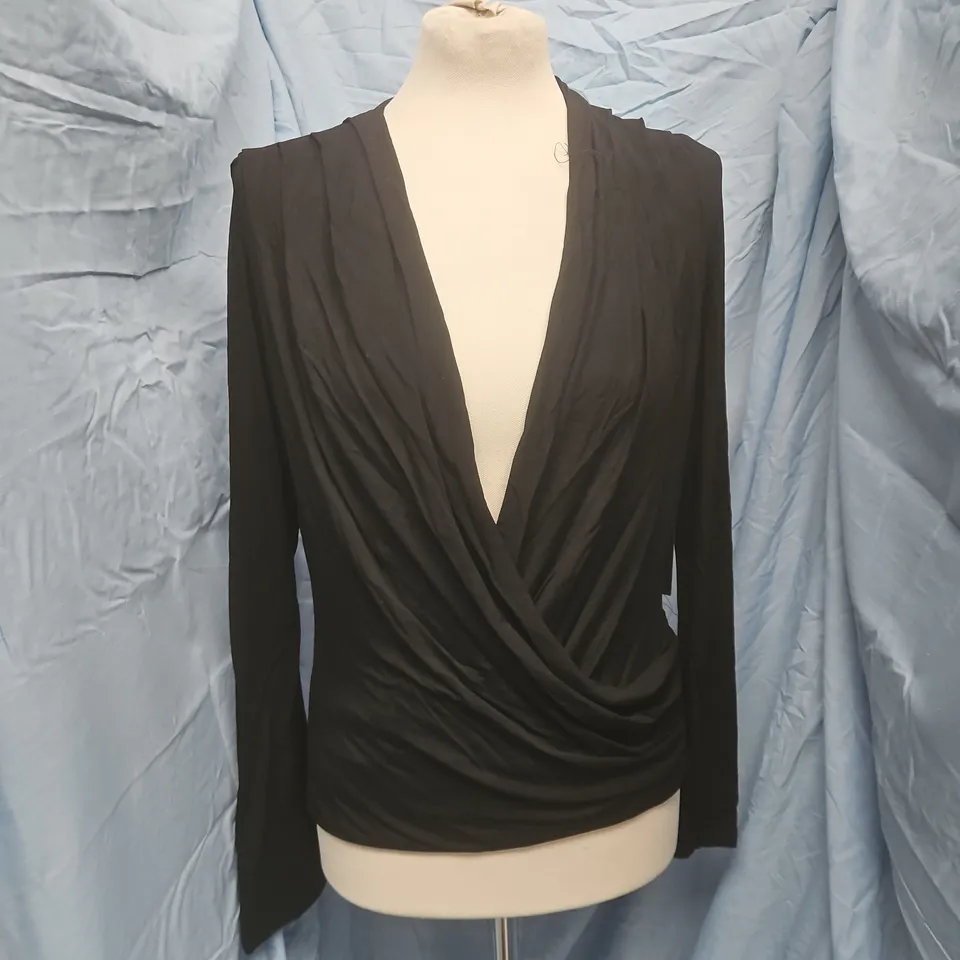 WHITE FOX FUN AND FLIRTY LONG SLEEVE TOP – BLACK, UK SMALL