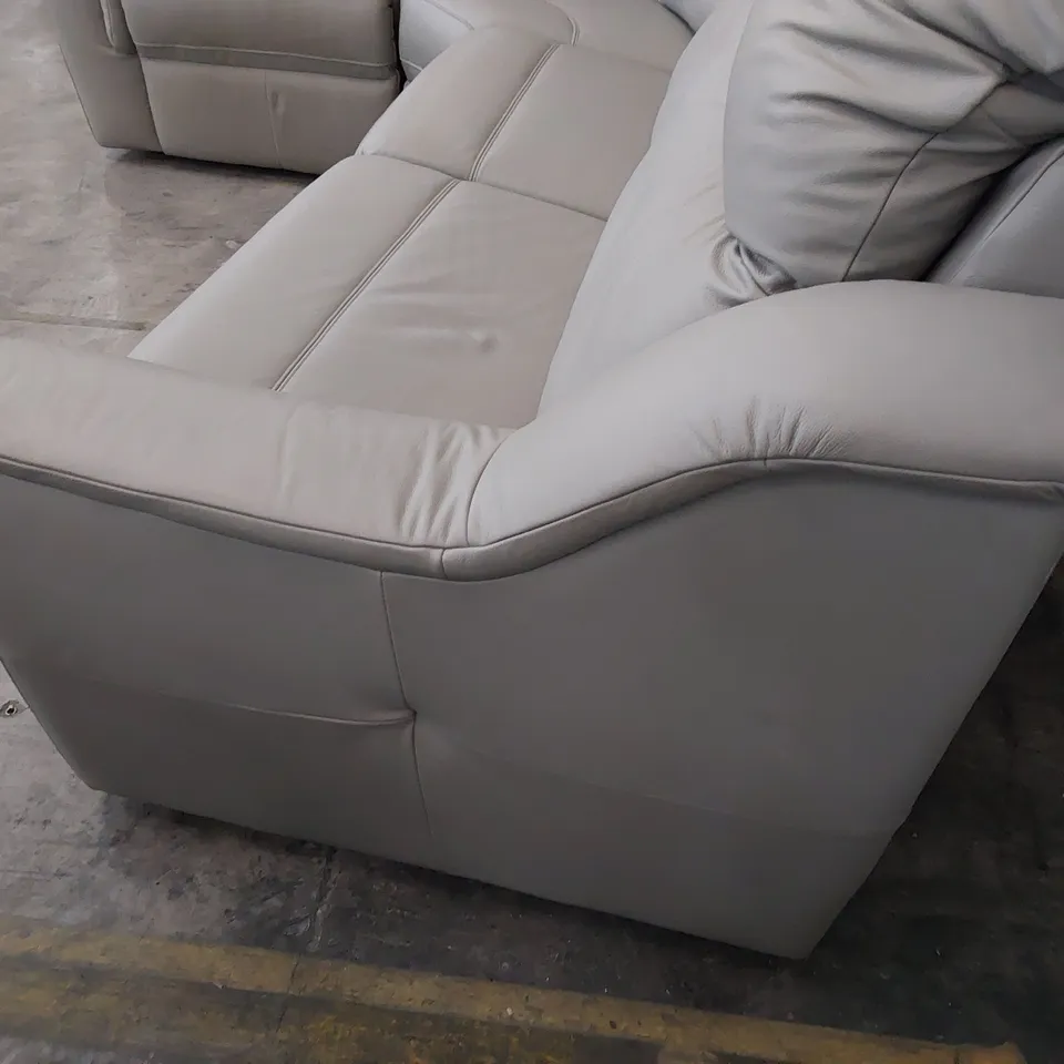 QUALITY BRITISH DESIGNER G PLAN FIRTH POWER RECLINING CORNER GROUP CAMBRIDGE GREY LEATHER