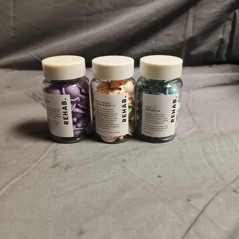 REHAB DOSE BLEND CAPSULES – SET OF 3 BOTTLES, ASSORTED COLOURS