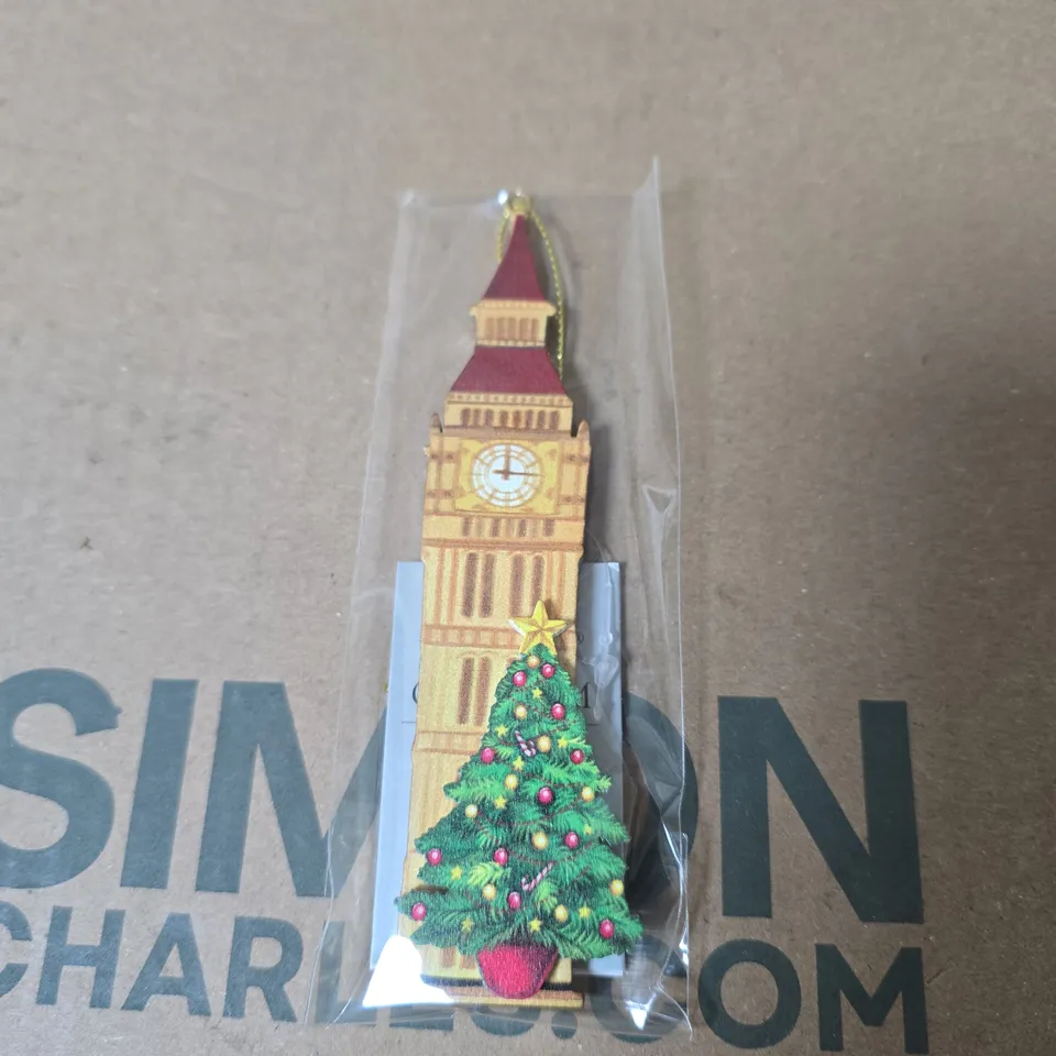 APPROXIMATELY 190 X GISELA GRAHAM BIG BEN WOODEN TREE DECORATION