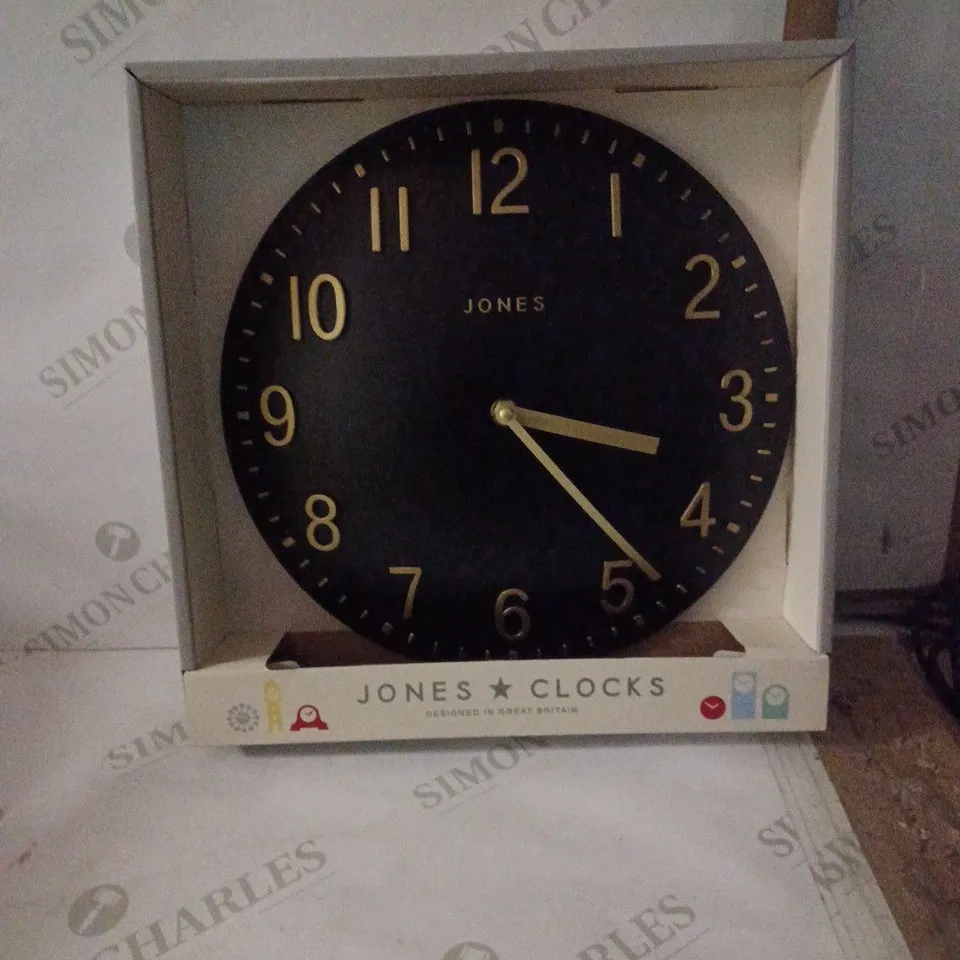 JONES CLOCKS BLACK AND GOLD