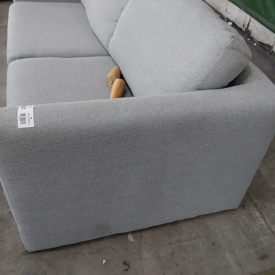 DESIGNER THREE SEATER SOFA GREY FABRIC 
