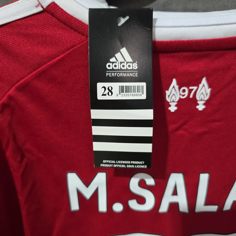 LIVERPOOL FC M. SALAH 11 HOME SHIRT + SHORTS – ADIDAS OFFICIAL LICENSED PRODUCT, SIZE UK 28