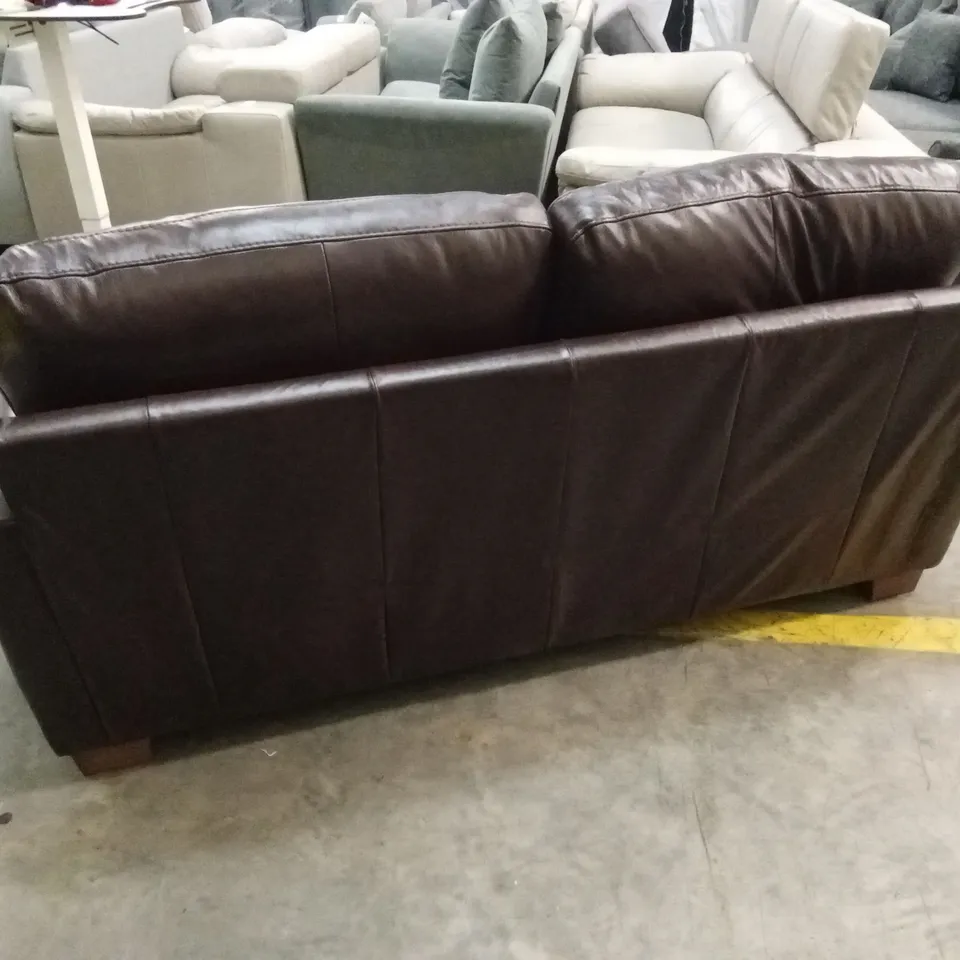 BAILEY 2 SEATER LEATHER SOFA BED - CHOCOLATE RRP £999