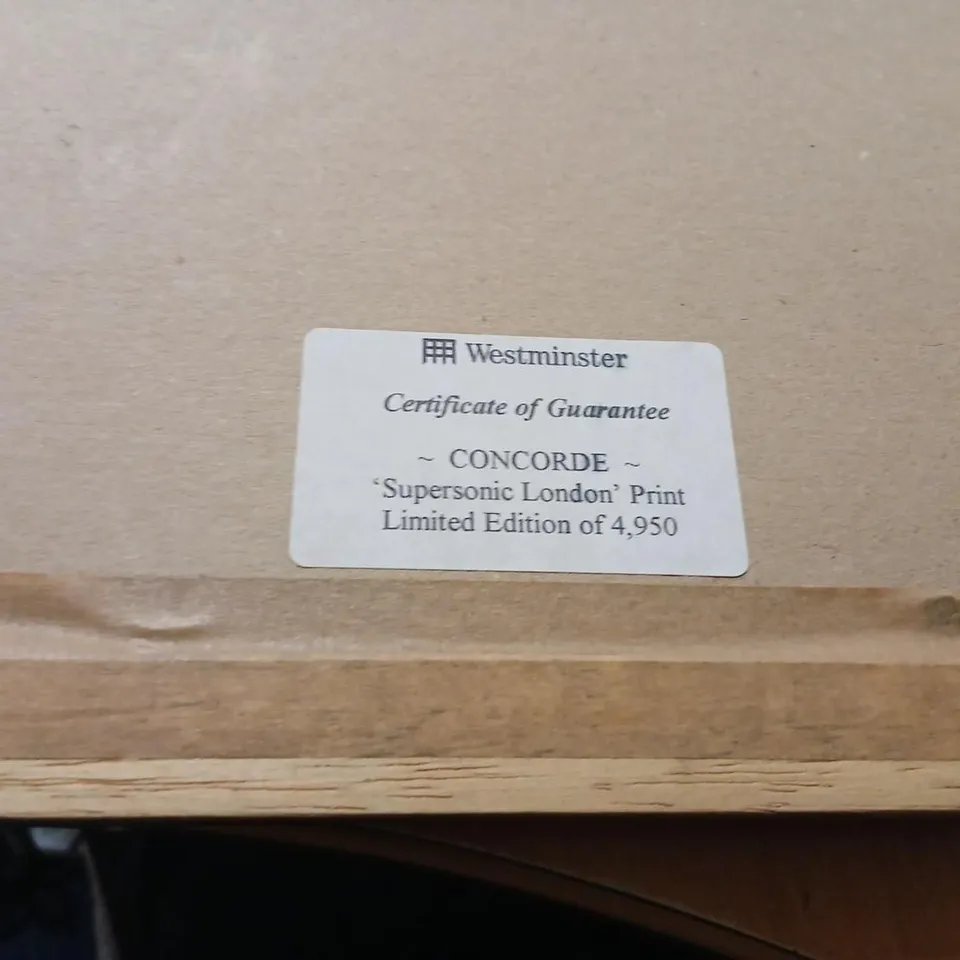 CONCORDE SUPERSONIC LONDON PRINT – FRAMED, LIMITED EDITION OF 4,950 SIGNED BY TIMOTHY O'BRIEN 