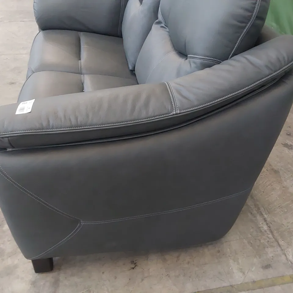 QUALITY BRITISH DESIGNER G PLAN JACKSON TWO SEATER SOFA CAMBRIDGE PETROL BLUE LEATHER