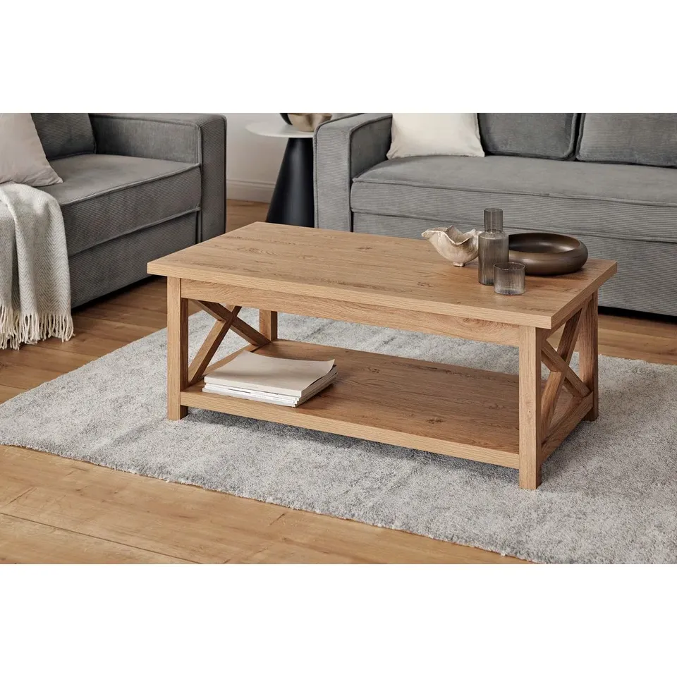 BOXED EPPING FOUR LEG COFFEE TABLE WITH STORAGE (1 BOX)