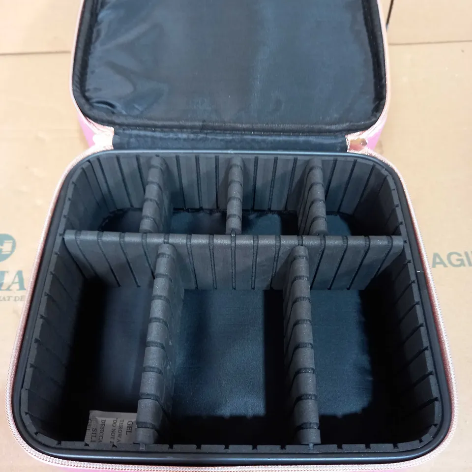 METALLIC MAKE-UP ORGANISER TWO TIER VANITY CASE