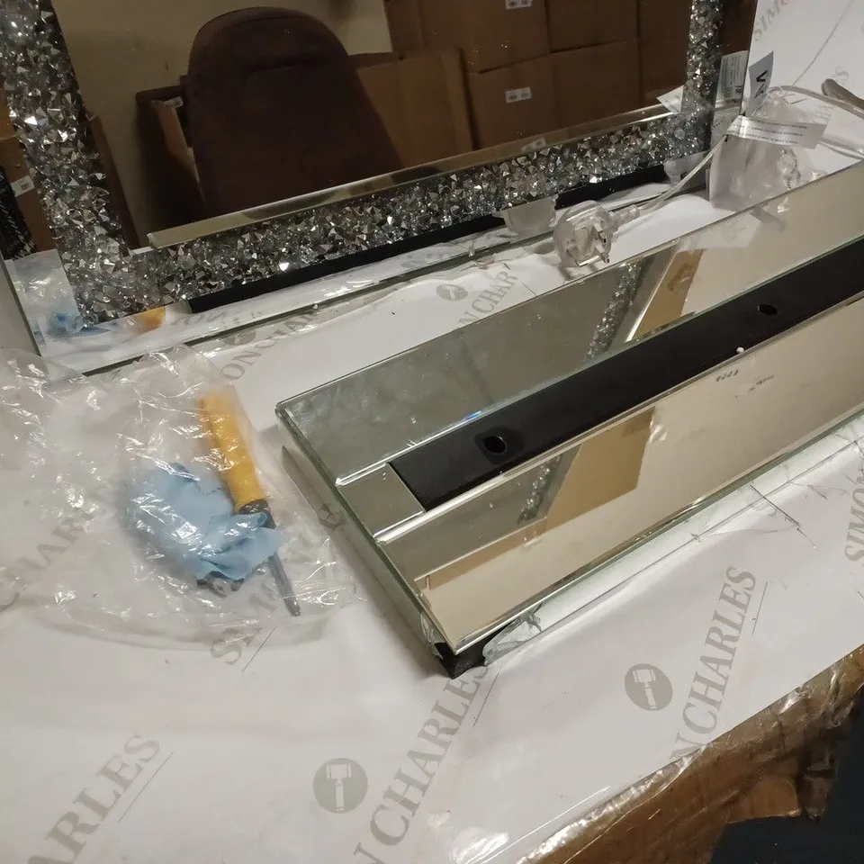 LARGE CRYSTAL LIGHT UP MIRROR