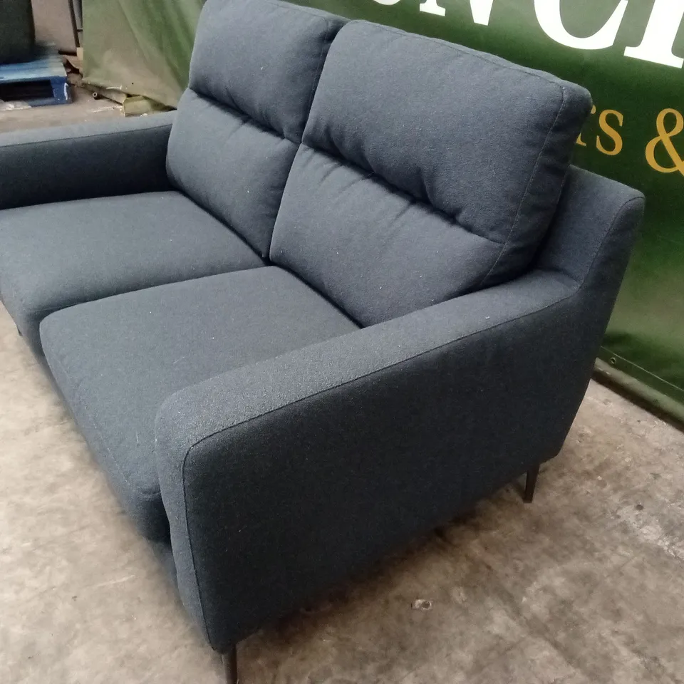 QUALITY DESIGNER ITALIAN MADE ALESSANDRO 2 SEATER FABRIC SOFA - CORAL BLUE