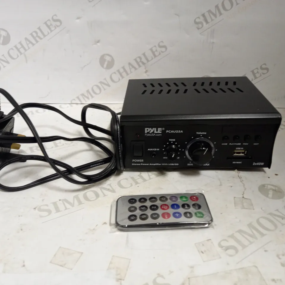 PYLE USA PCAU25A 2 X 40W STEREO POWER AMPLIFIER
