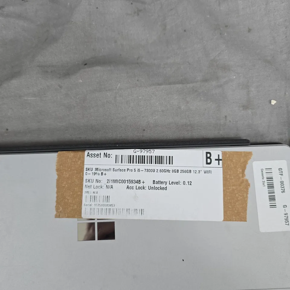 MICROSOFT SURFACE PRO 5 12.3IN TABLET WITH KEYBOARD – I5-7300U, 8GB RAM, 256GB SSD 