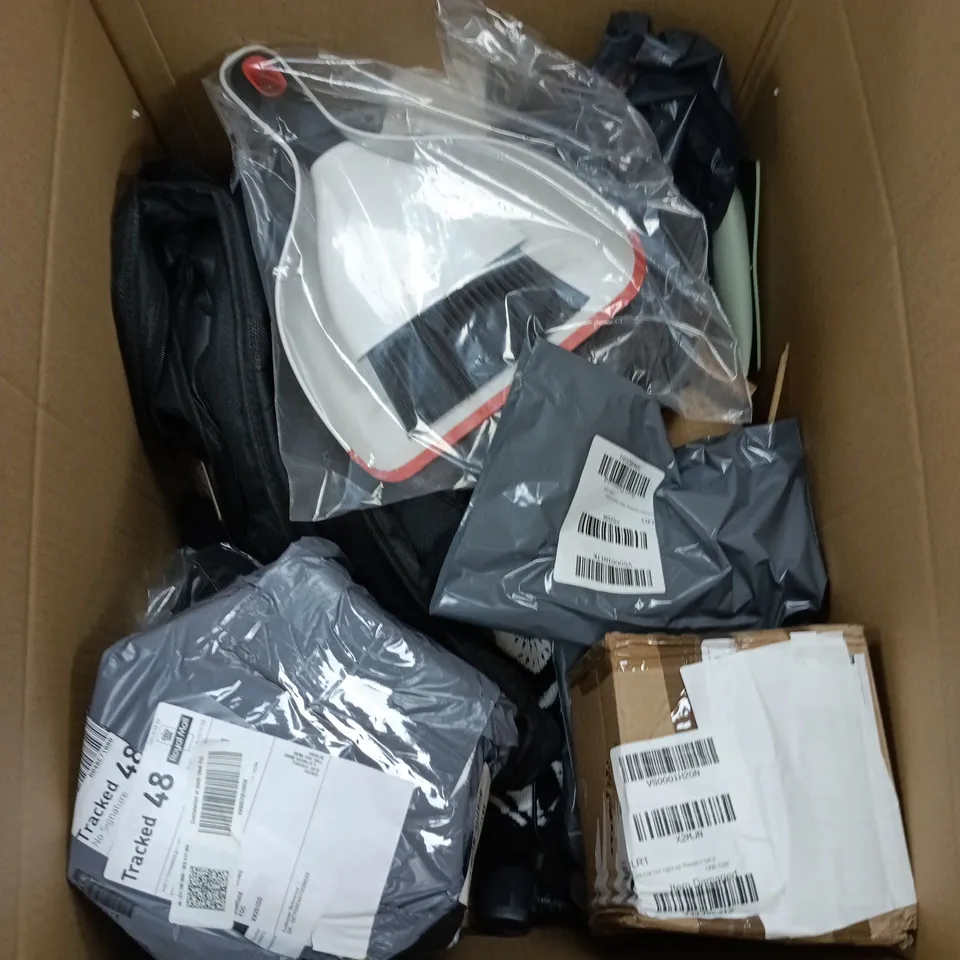 BOX OF APPROXIMATELY 25 ASSORTED ITEMS INCLUDING A UNIVERSAL REMOTE CONTROL, SOME JEWELRY AND A GUITAR CASE