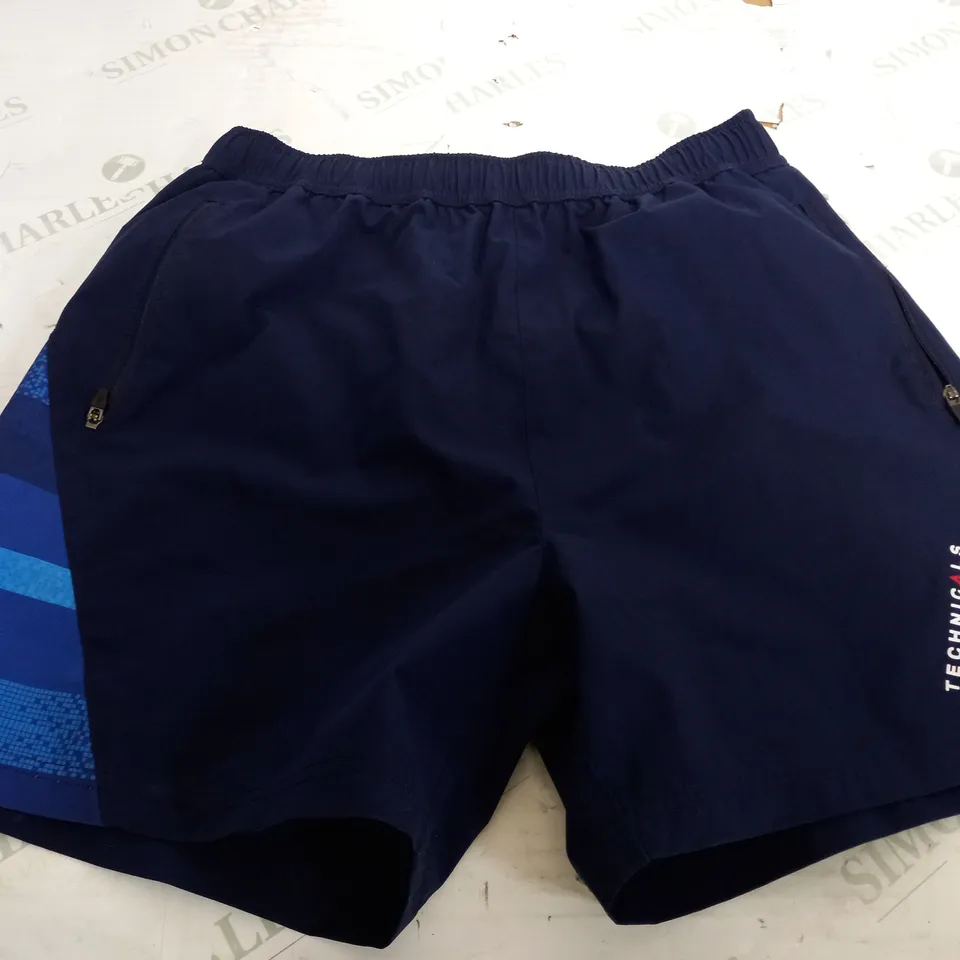 TECHNICALS NAVY ZIP UP SHORTS - XS