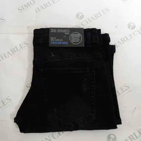 ZE ENZO 989 STRETCH DENIM SHORTS - 32