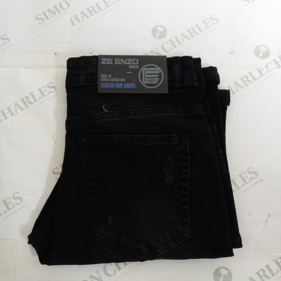 ZE ENZO 989 STRETCH DENIM SHORTS - 32