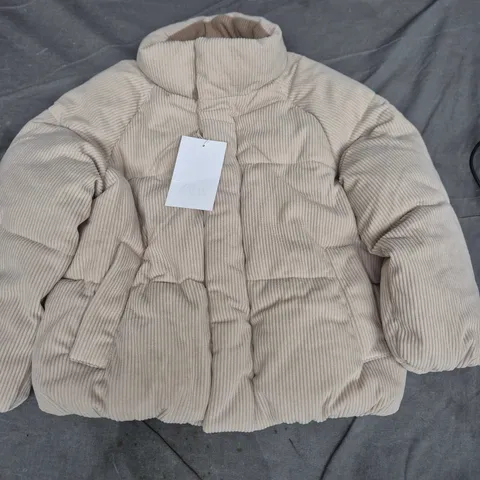 Zara Kids Corduroy Puffer Jacket – Beige, UK 6-7 Years (116 cm)