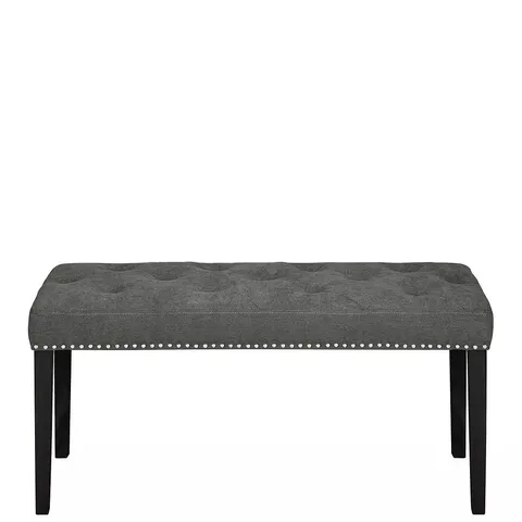 WARWICK VELVET BENCH - CHARCOAL/BLACK