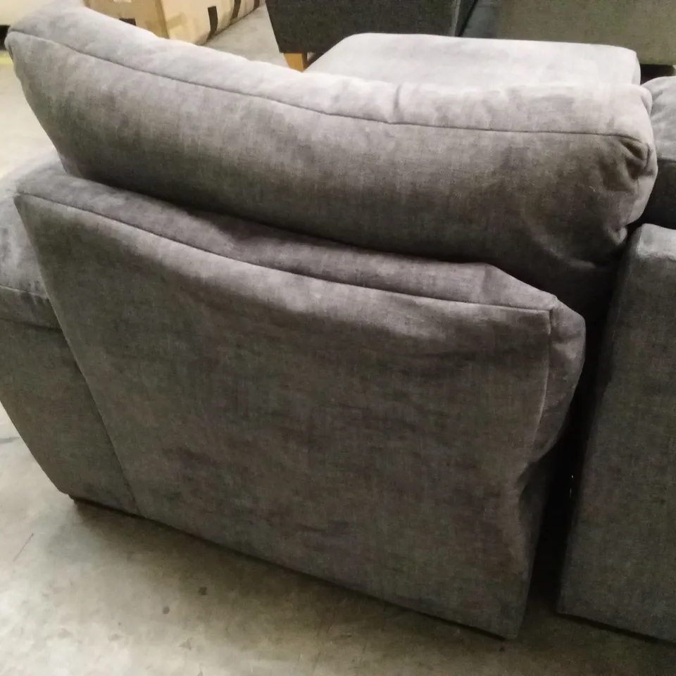 ELIZA RIGHT HAND 3 SEATER FABRIC CHAISE SOFA - GREY RRP £1149