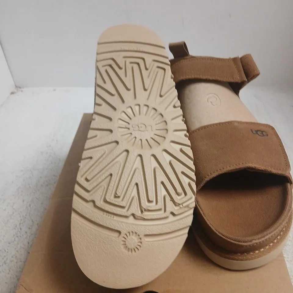 UGG SANDALS CAMEL, UK 8 (US 10, EU 41) – BOXED