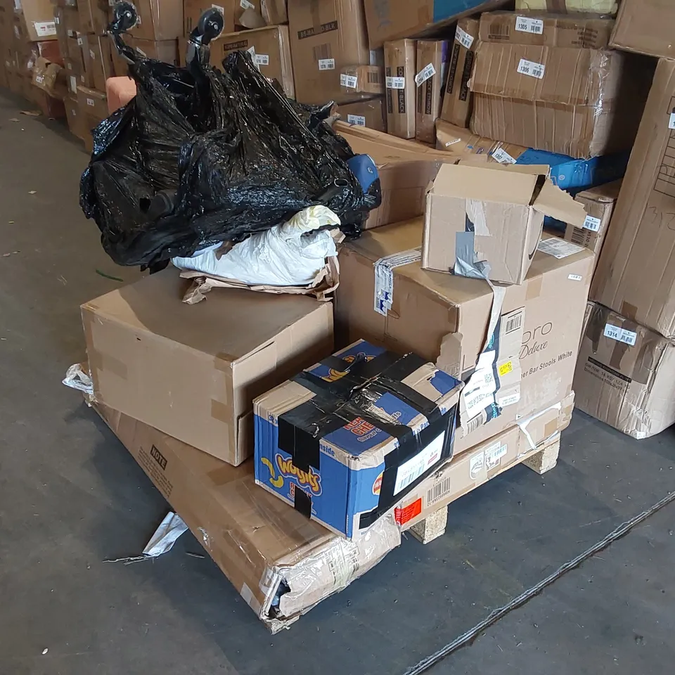 PALLET OF ASSORTED CONSUMER PRODUCTS/FURNITURE PARTS 