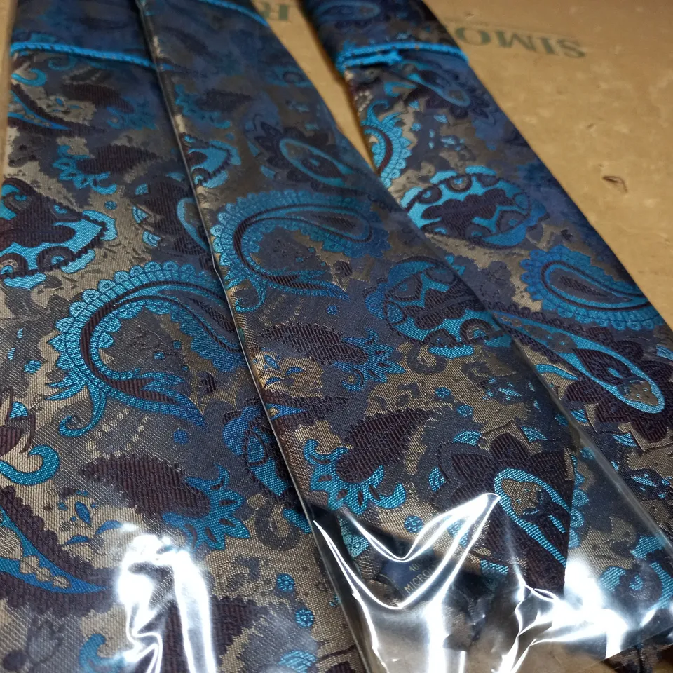 LOT OF 9 MOSES KUSHNER BRIGHT BLUE PAISLEY PATTERN TIE
