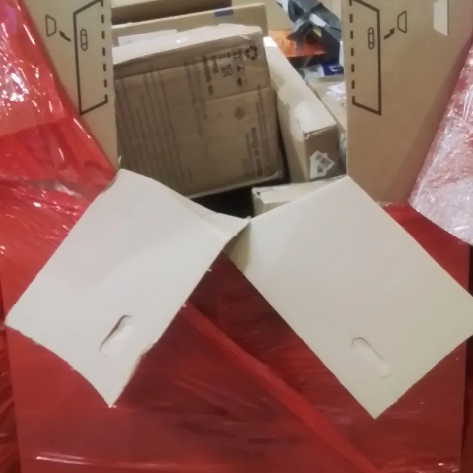 PALLET CONTAINING VARIOUS ASSORTED ITEMS TO INCLUDE:SHREDDER,TOILET SEAT, SLOT TRACK RACING, BABY FITNESS BLANKET, STEAM FLOOR WASHER AND OTHER ASSORTED ITEMS...