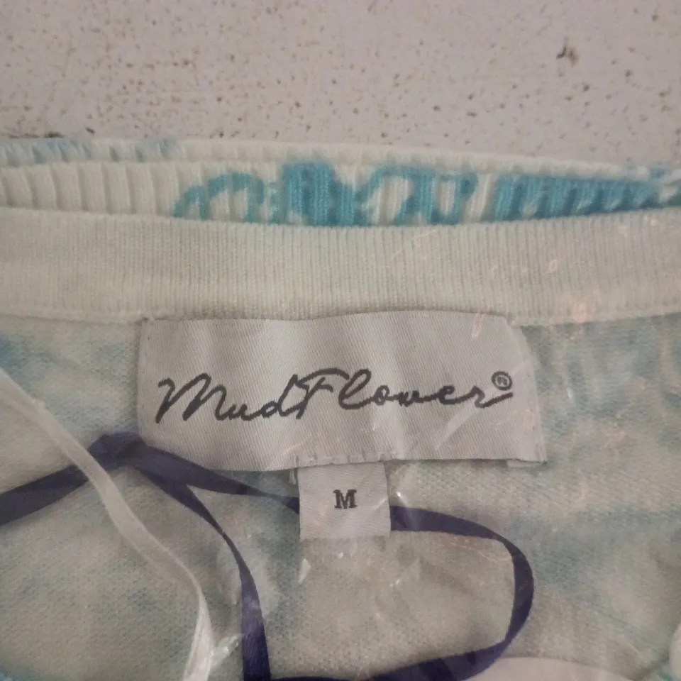 MUDFLOWER TURQUOISE FLORAL PRINT TOP – SIZE M
