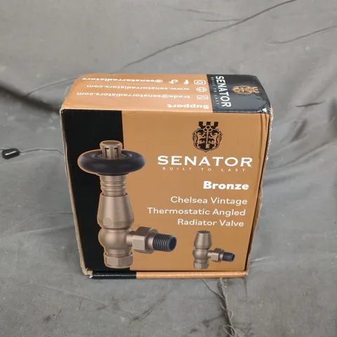 BOXED SENATOR BRONZE CHELSEA VINTAGE THERMOSTATIC ANGELED RADIATOR VALVE